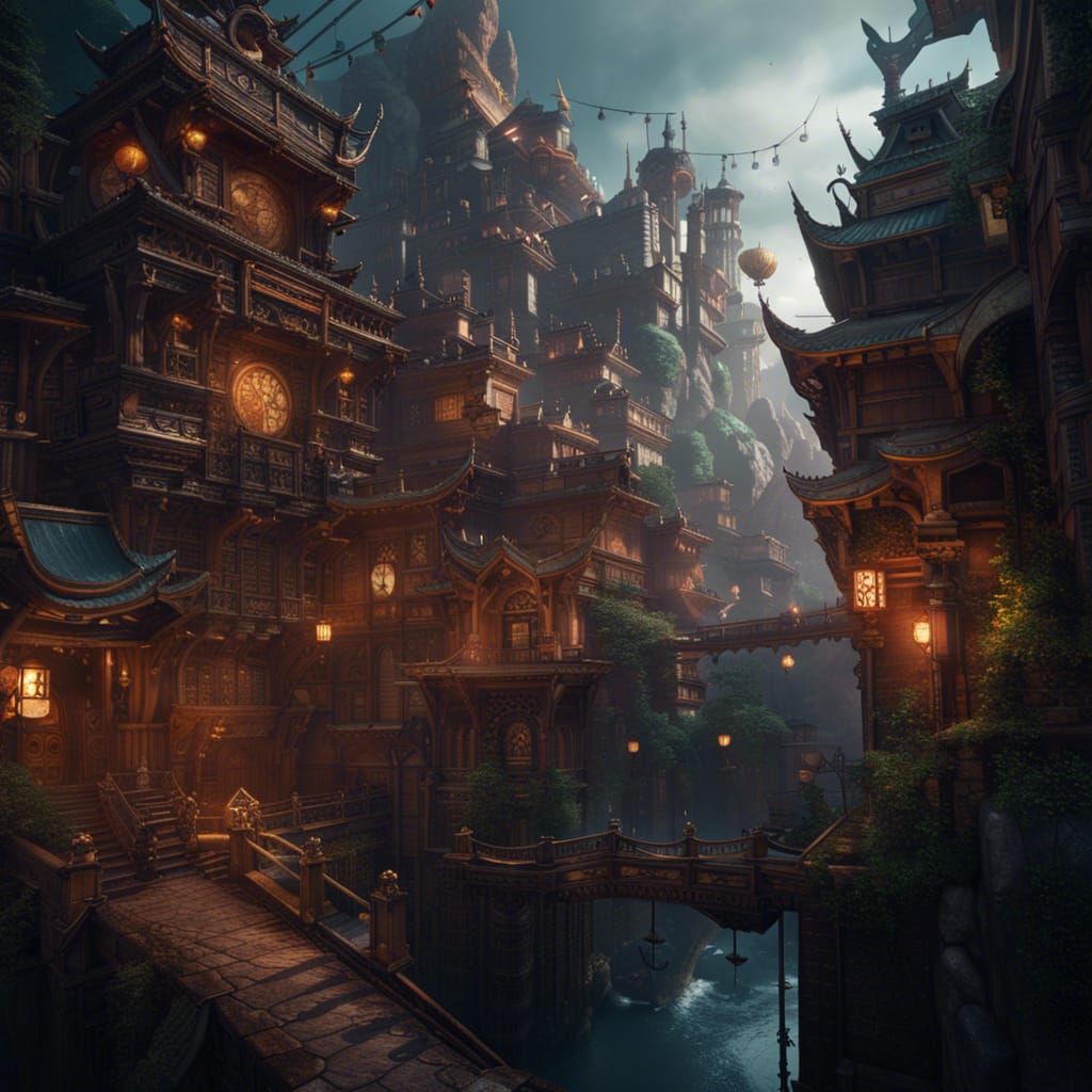 City of Mystic Warriors: Fantasy Concept Art