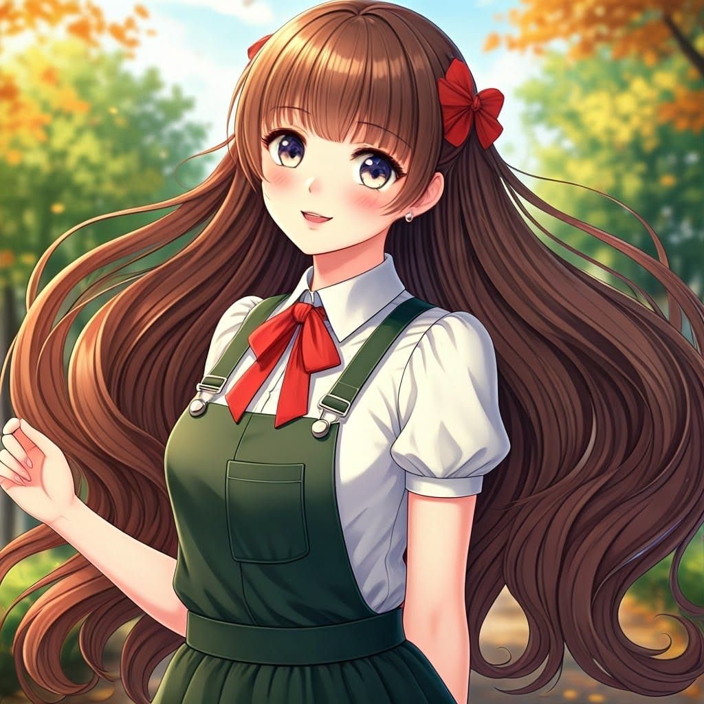 Cute Anime Girl in Heartpunk Style