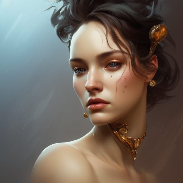 Dramatic Portrait in Hyperdetailed Digital Art Style