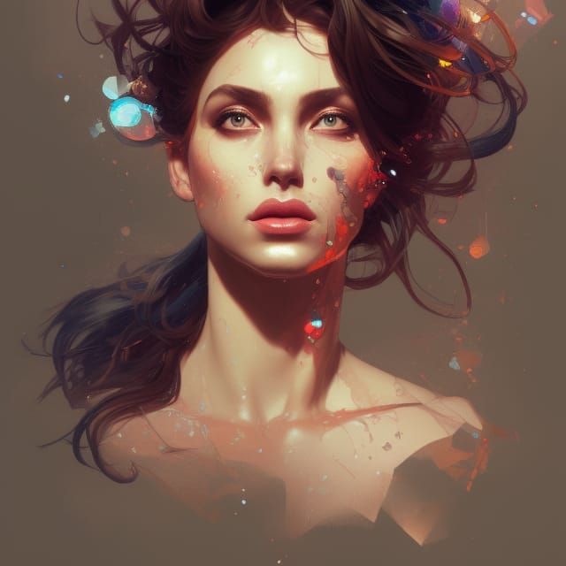 Dramatic Portrait in Art Nouveau Style