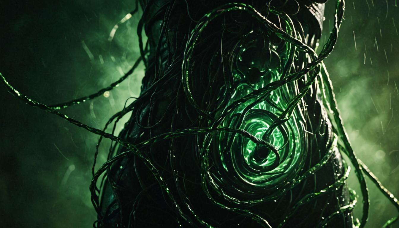 Visceral Figure with Twisted Metallic Cord