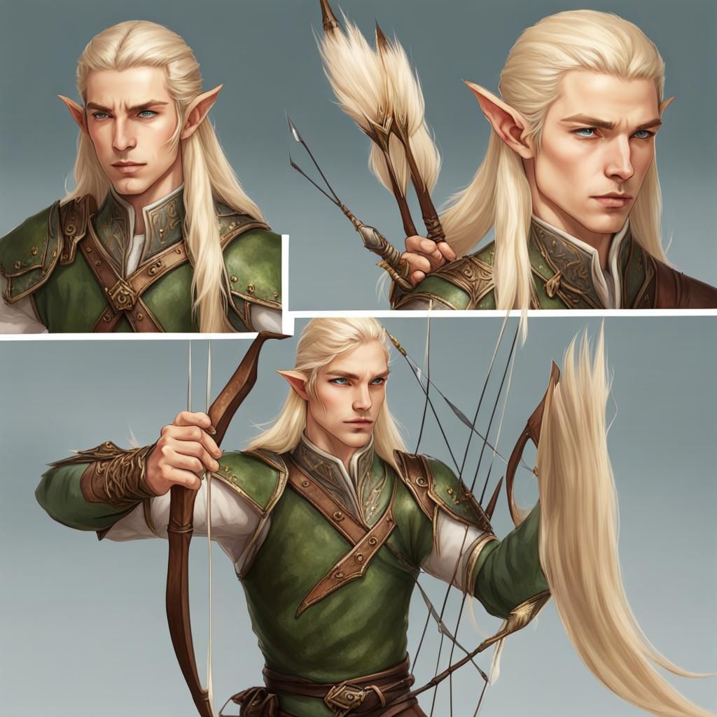 Elf Archer with Long Blonde Hair