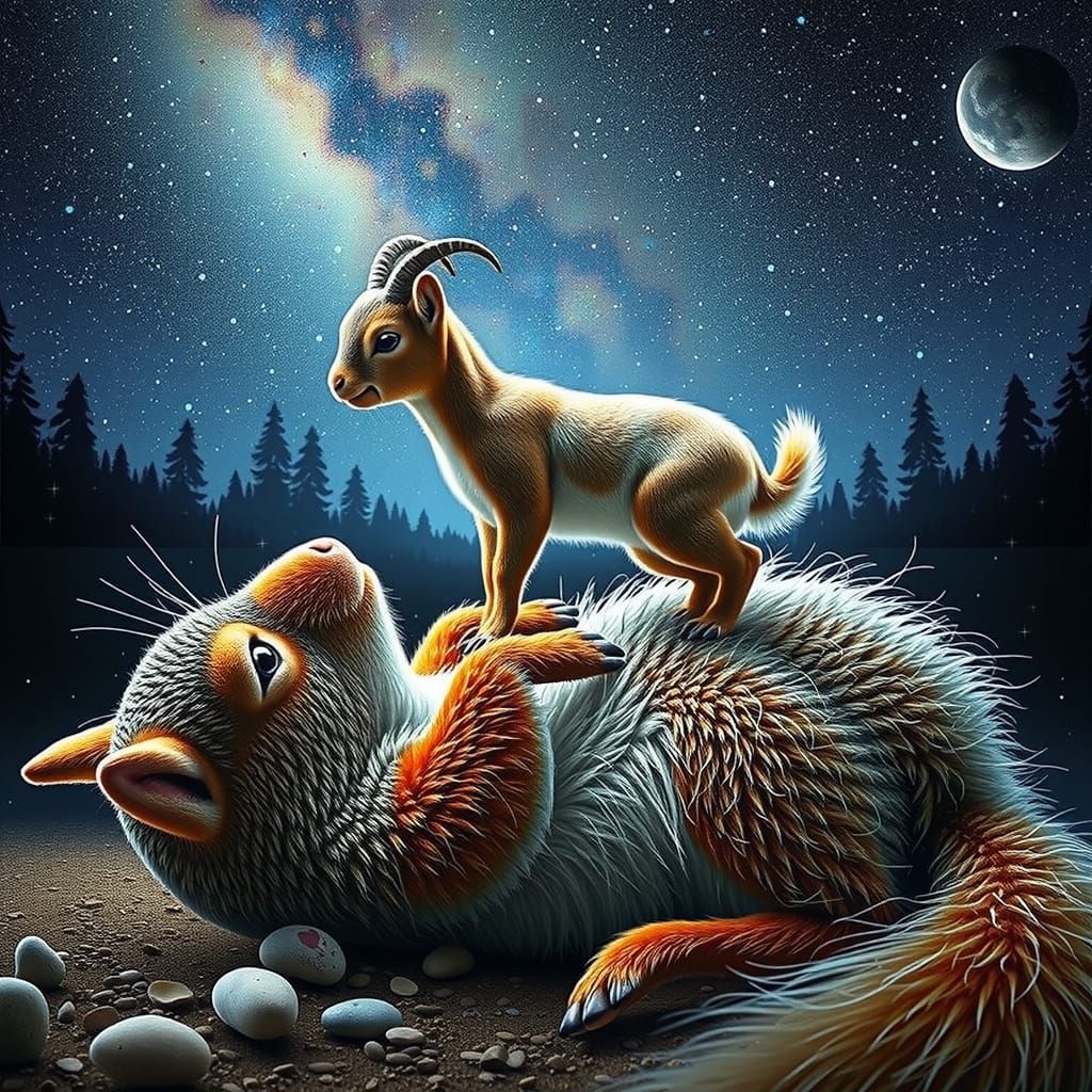 Whimsical Yoga Scene in Dreamy, Turquoise Hues