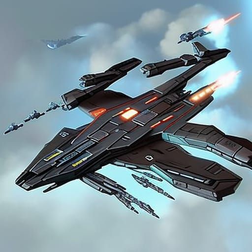 Halo-Inspired UNSC Warship in Deep Space