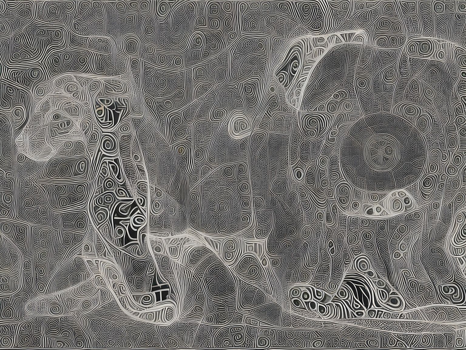 Geometric Lion Fractal Vector Art in Neo-Cubism