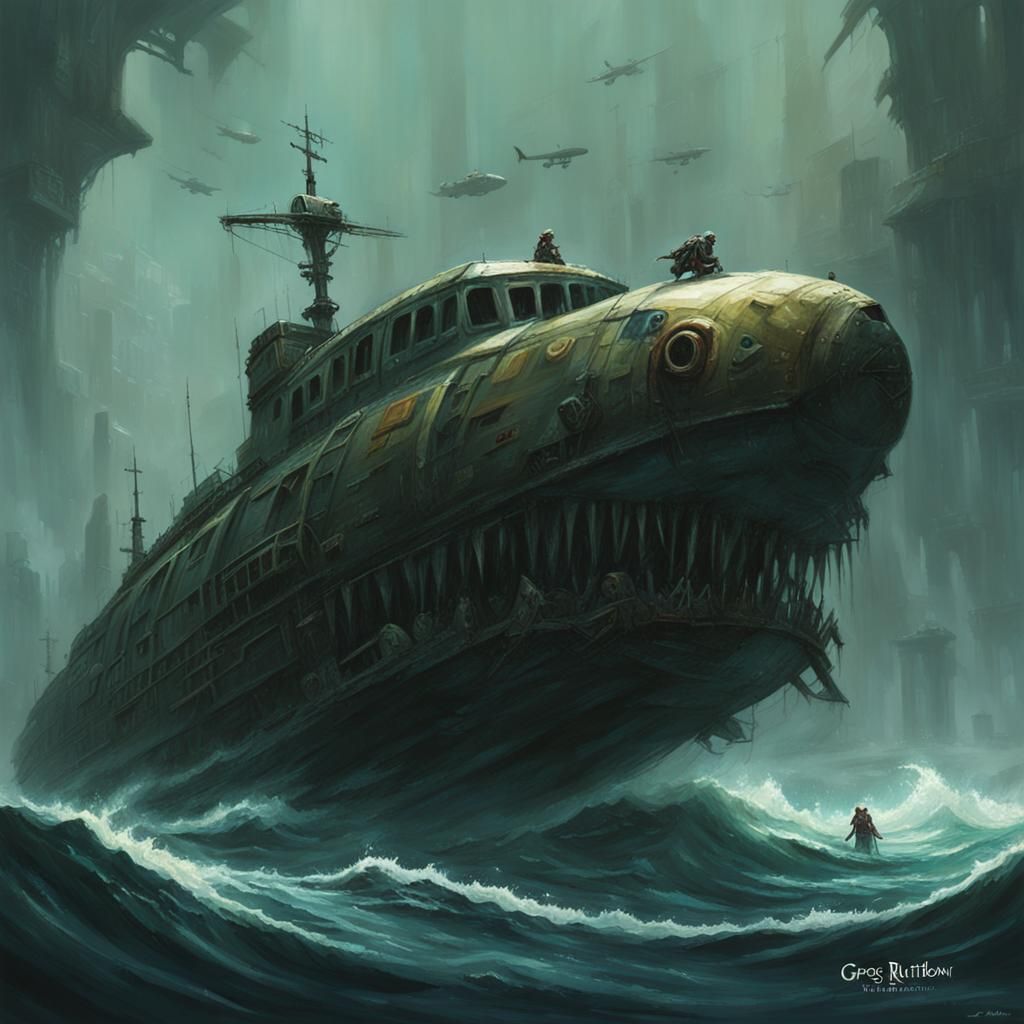 Sinister Gothic Scene in Greg Rutkowski Style