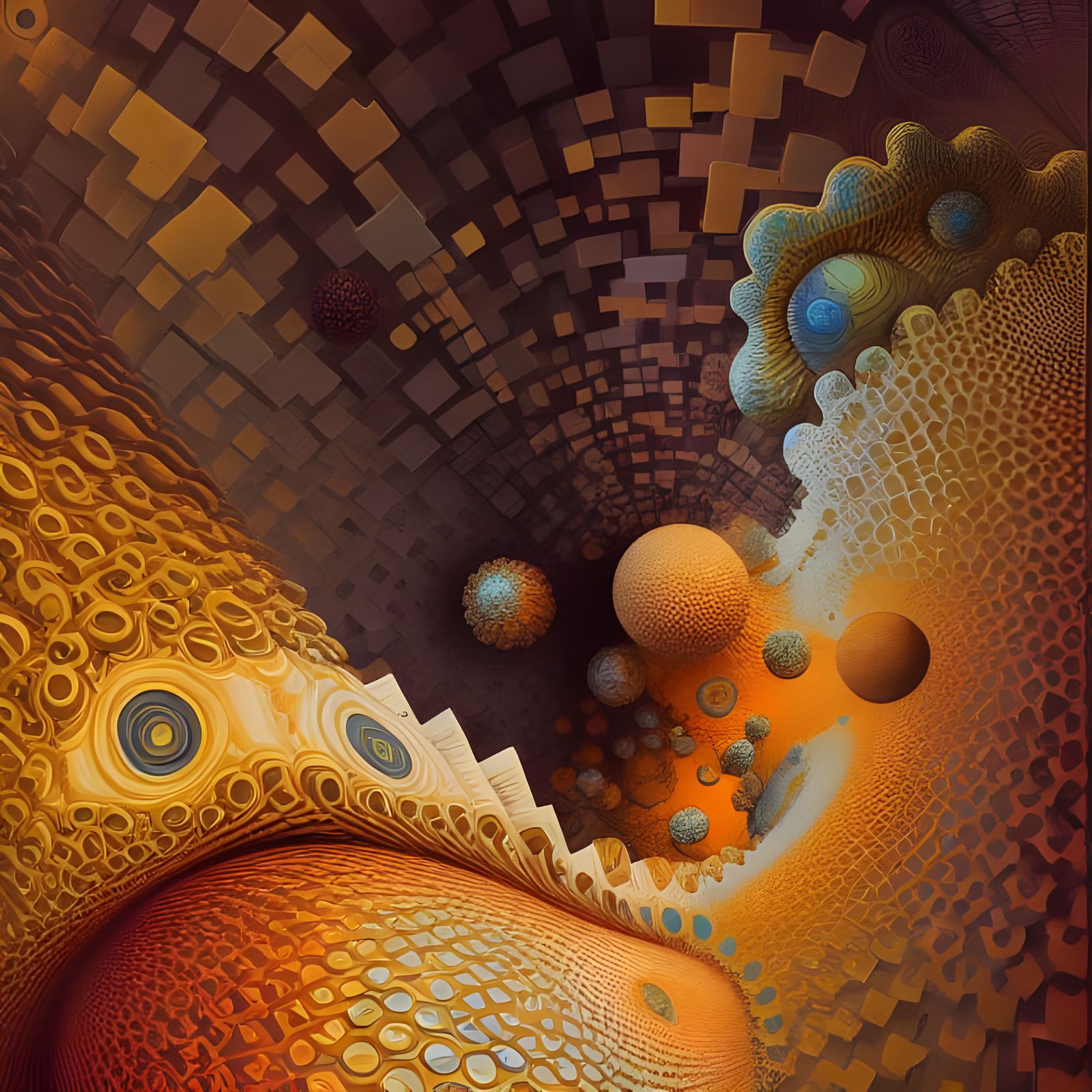 Abstract Fractal Art: Geometric Dreamscape in Soft Light