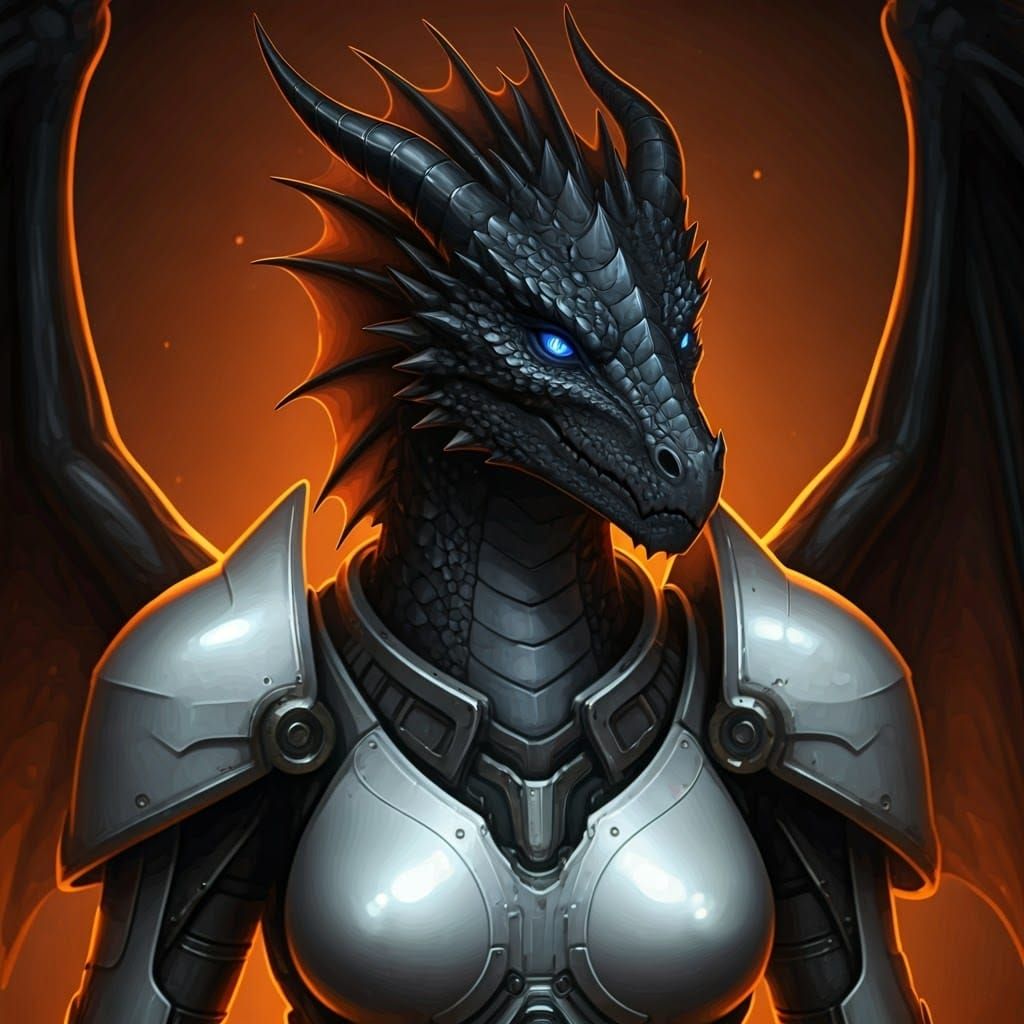 Cyberpunk Dragonkin Goddess in Neon-Lit Spacecraft