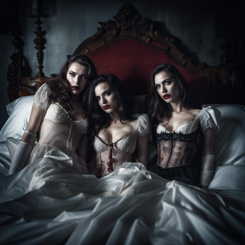 Gothic Vampire Scene in a Dark, Cinematic Style