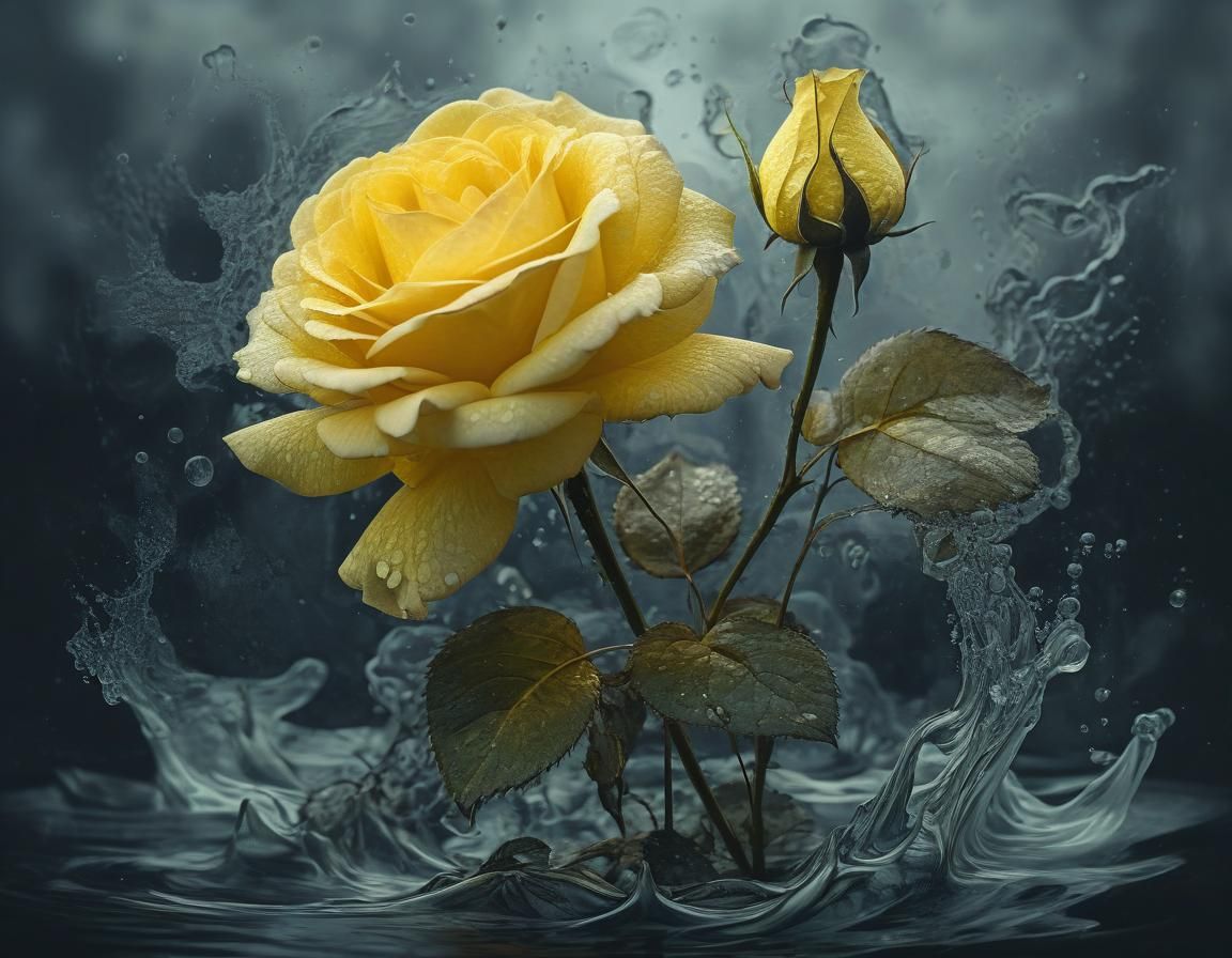 Ethereal Seawater Stress in Art Nouveau Style