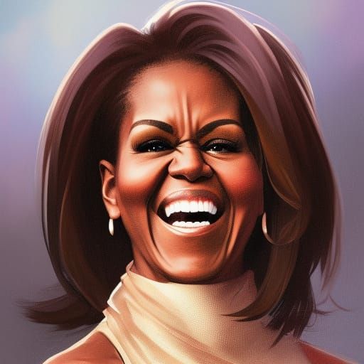Michelle Obama Portrait in Artstation Style