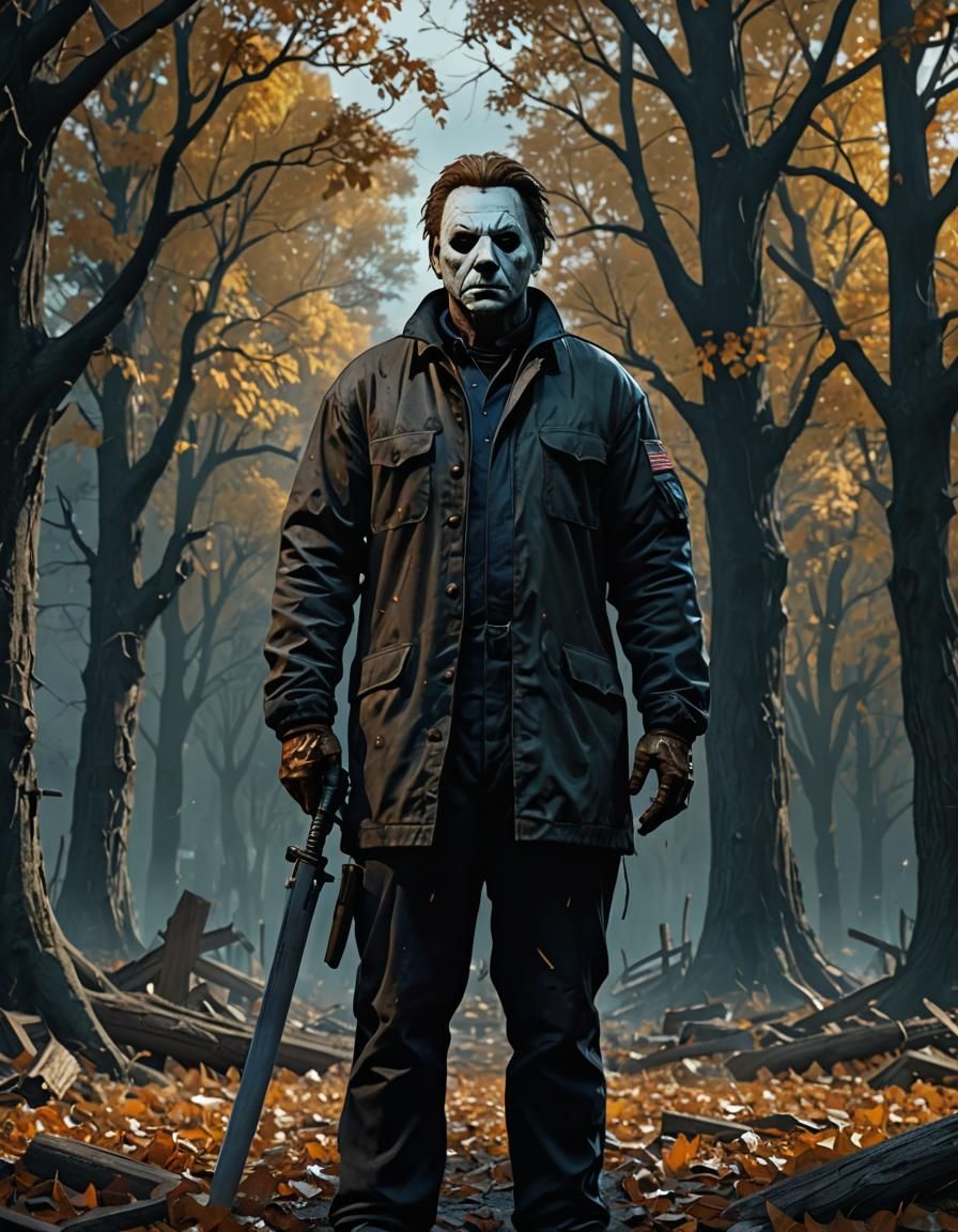 Detailed Matte Painting of Michael Myers