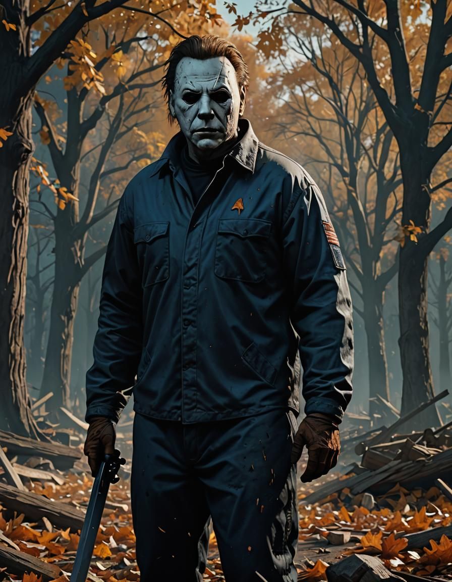 Michael Myers in Detailed Matte Painting