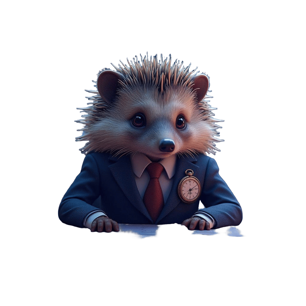 Professional Hedgehog Trading Crypto in Detailed Painting