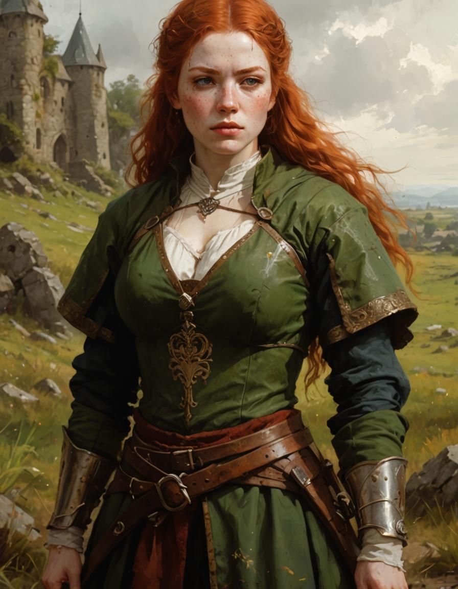 Medieval Irish Warrior Woman Portrait