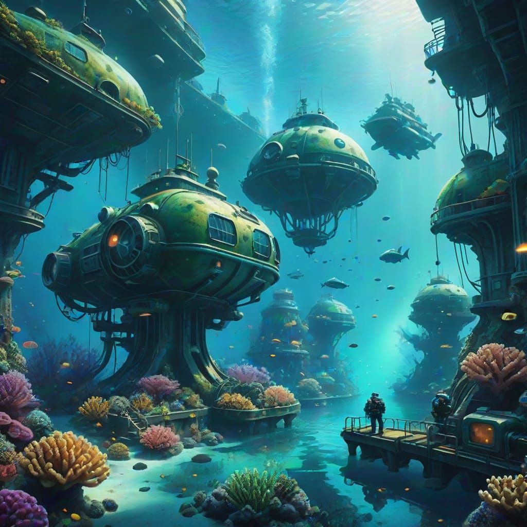 Underwater City: Hyper-Realistic Sci-Fi Art
