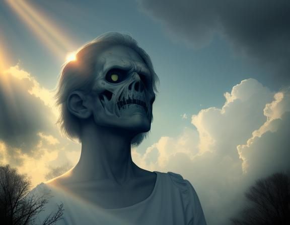 Ethereal Sunshine Beams Through Clouds