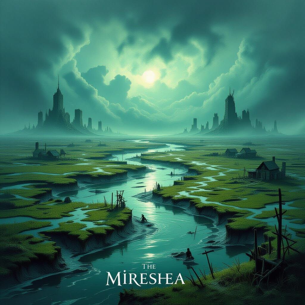 Ethereal Miresea Landscape Painting in Surreal Dark Fantasy ...