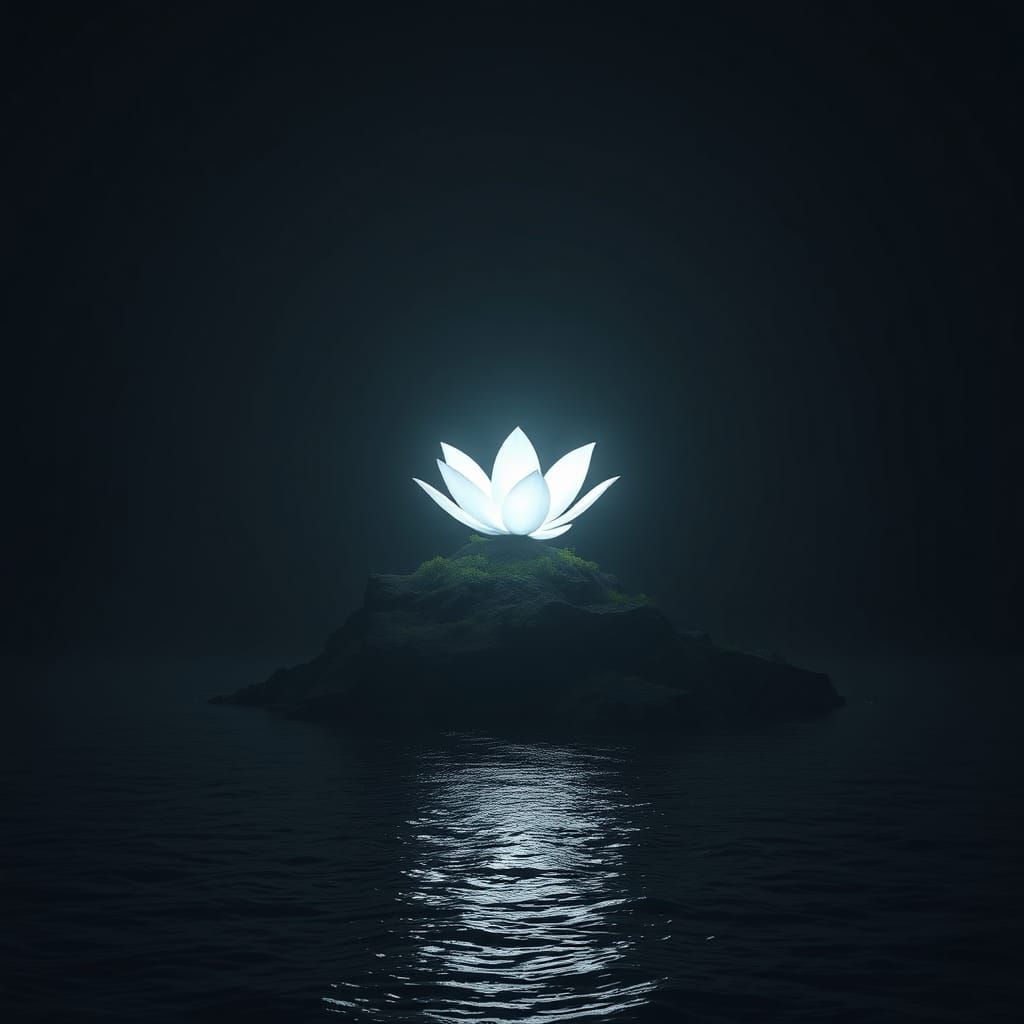 Luminous Bloom Illuminates Dark Ocean Landscape