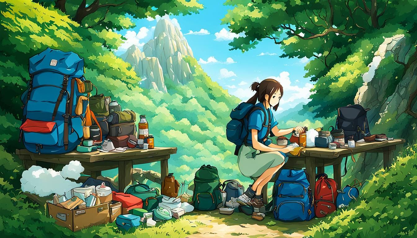 Anime Girl Prepares for Hiking Trip, Ghibli Style