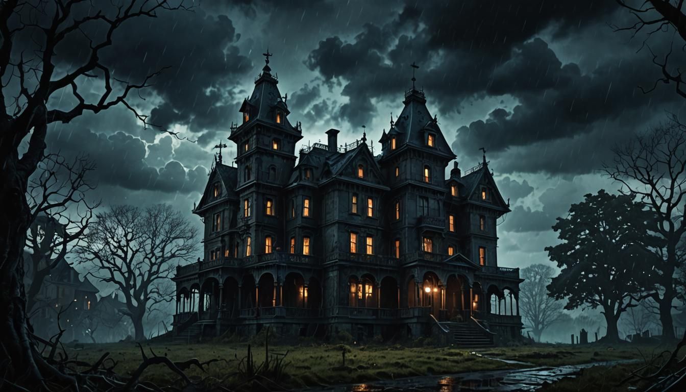 Haunted Mansion in Dark Fantasy Style