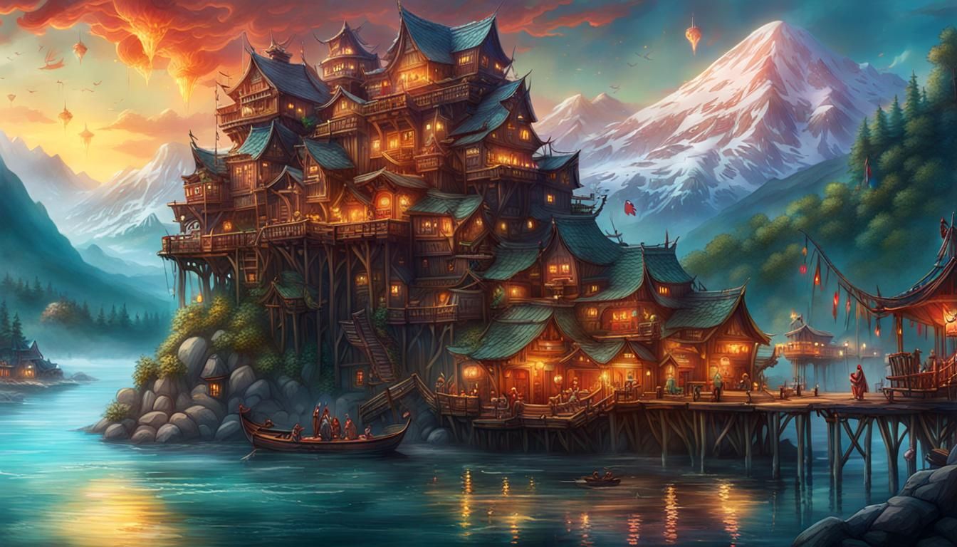 Fantasy Lake Town