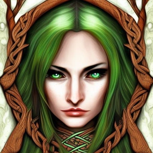 Red-Haired Elf Archer in Luminous Forest