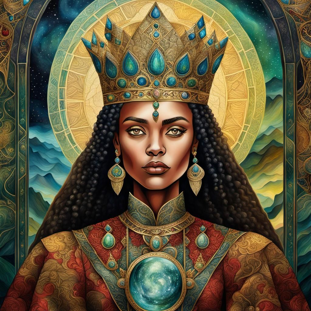 Empress Tarot Card Portrait in Surrealist Style