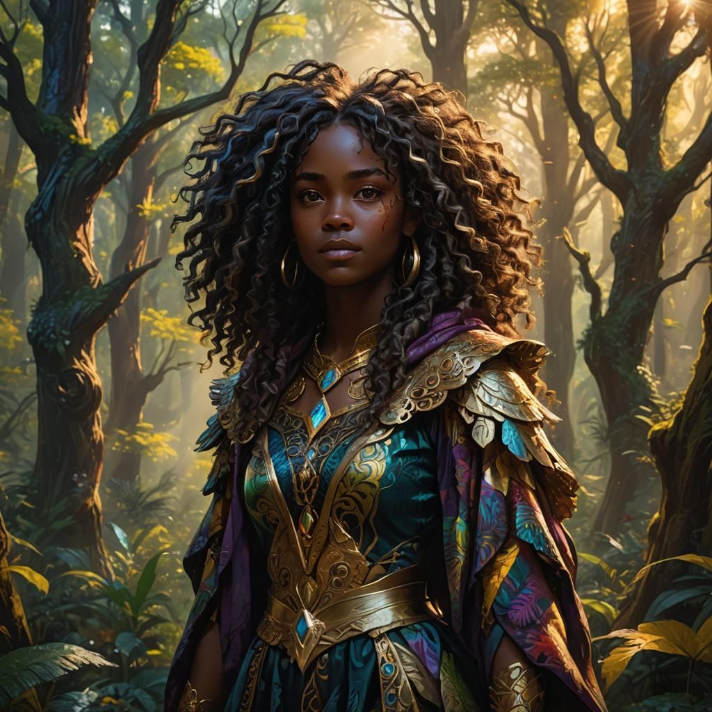 Maya Zoey Lee in Mystical Forest, Digital Art