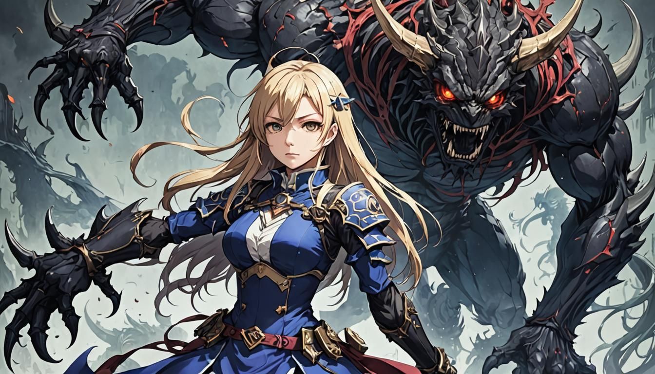 Anime Style Female Monster Illustration