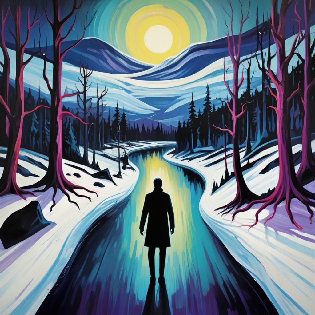 Wendigo in Norwegian Expressionist Style