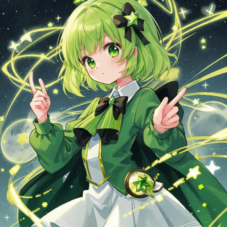 Green Celestial Popstar: AI Generated Character