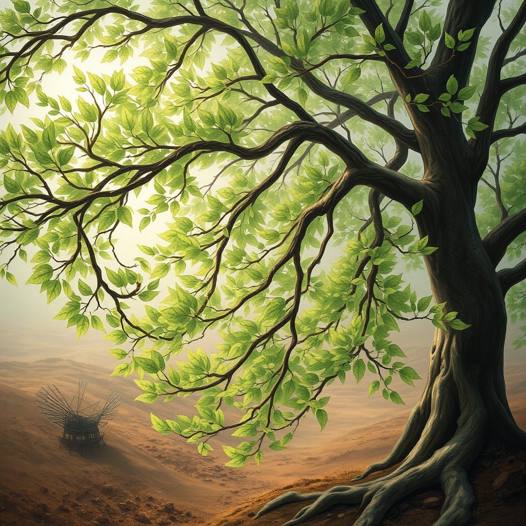 Green Leaves Dancing in the Wind