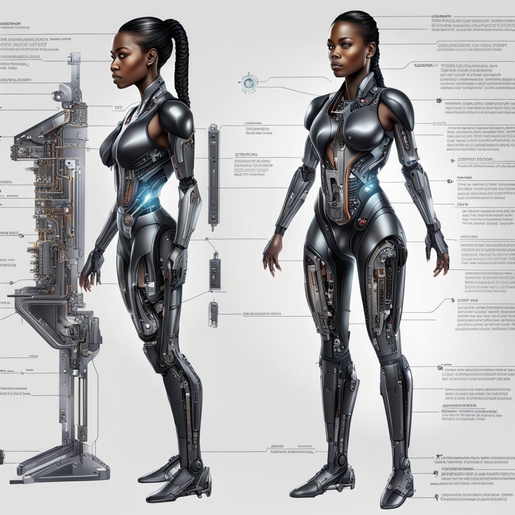 Android Cutaway Diagram: Detailed Sci-Fi Illustration