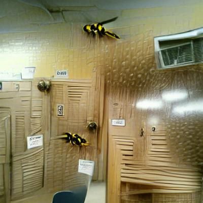 Horror Scene: Abandoned Room with Wasp Nest