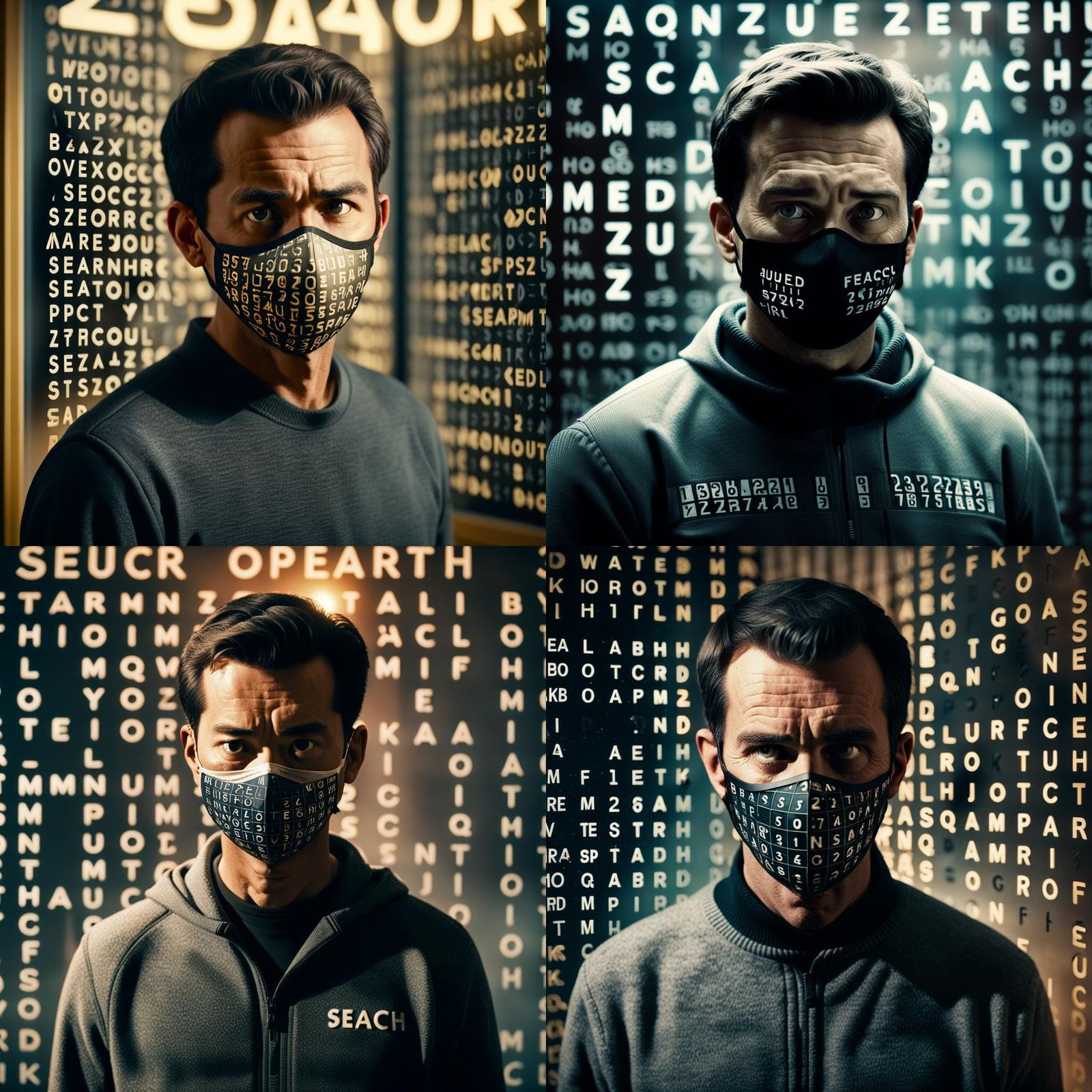 Cinematic Word Search with Masked Man