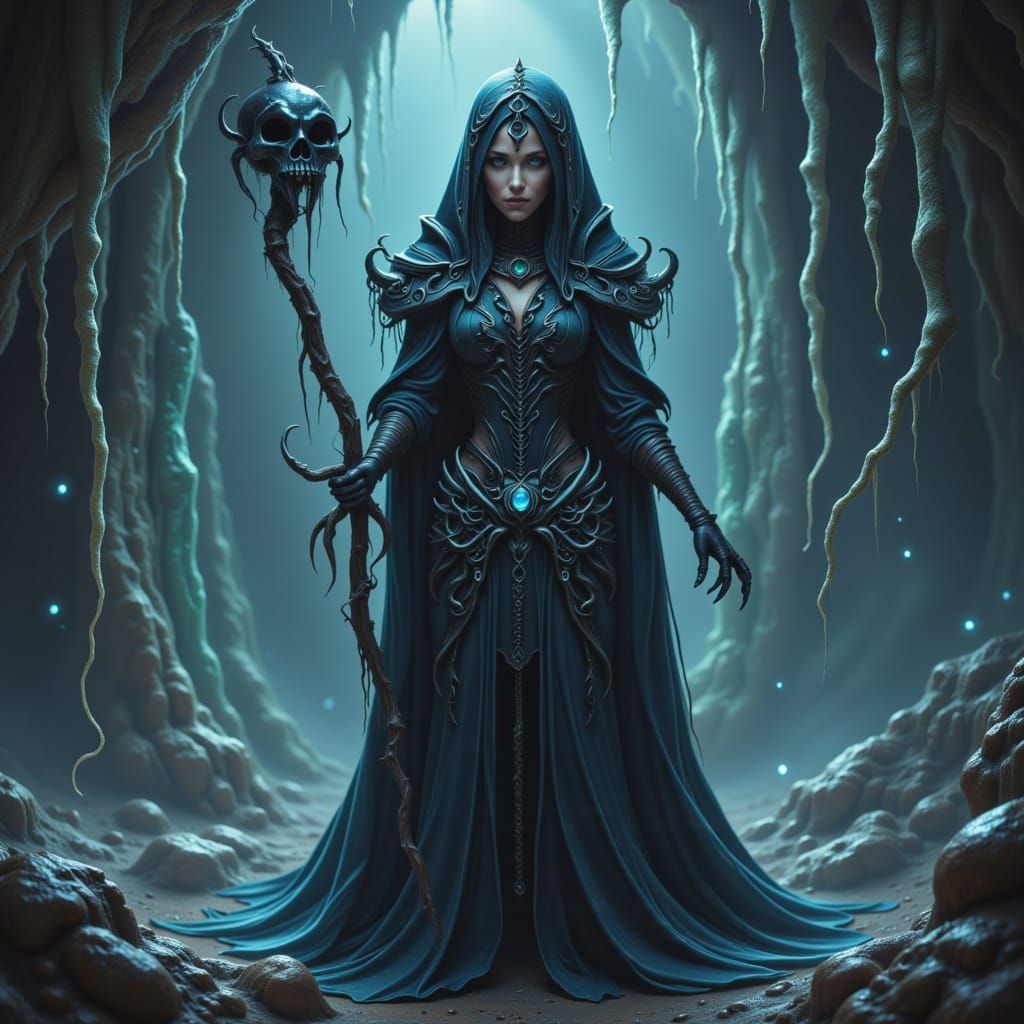 Drow Priestess Ritual in Crystal Cavern