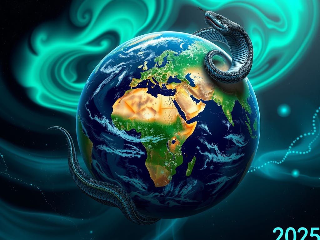 Ethereal Planet Earth in Zodiac Sign of the Snake, Hyper-Det...