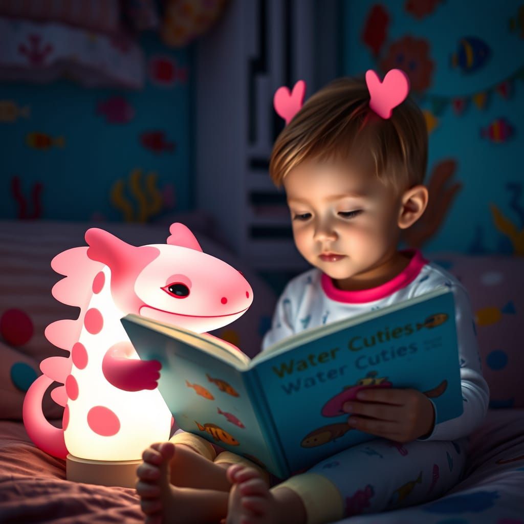Adorable Axolotl Night Light Illuminates Serene Child's Room