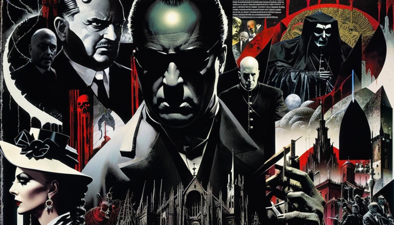 Ominous Black Mass Horror Collage