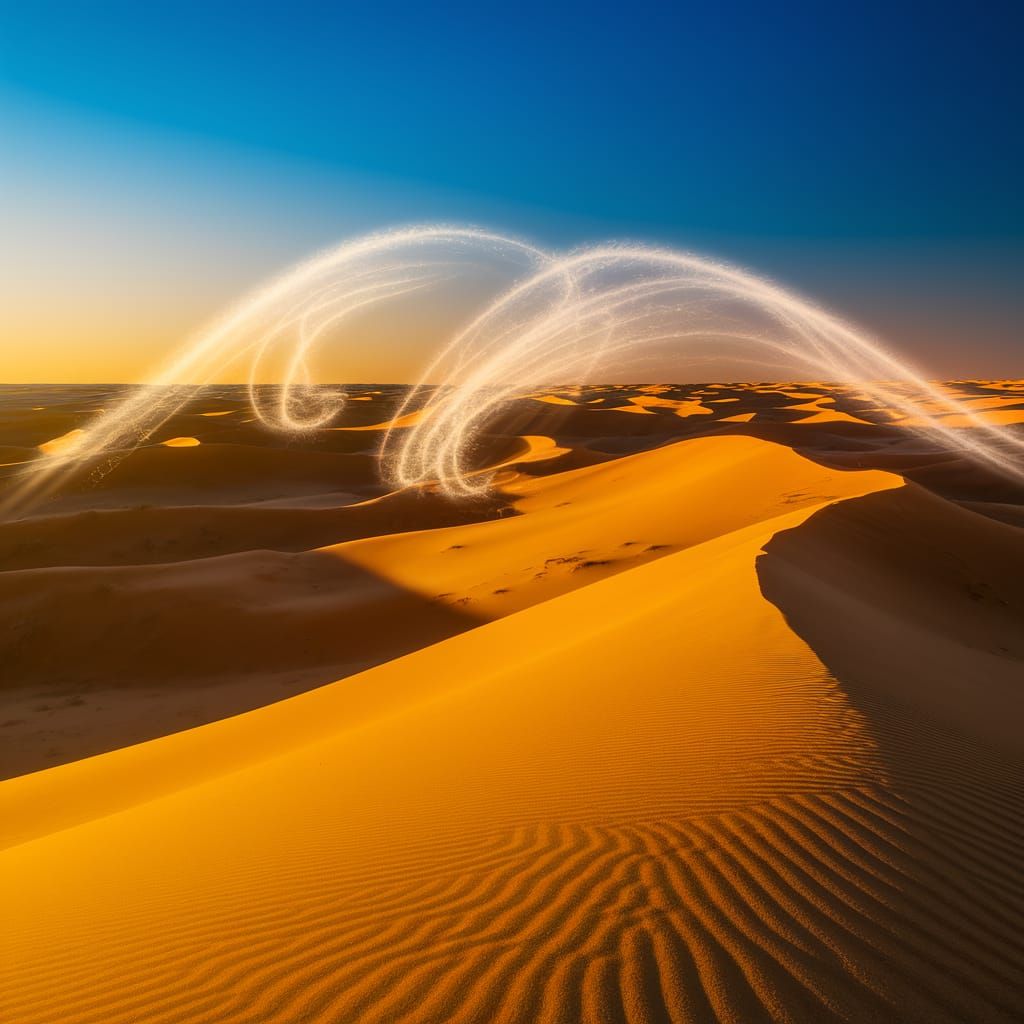 Sahara Desert Dunes Under Blazing Sunlight