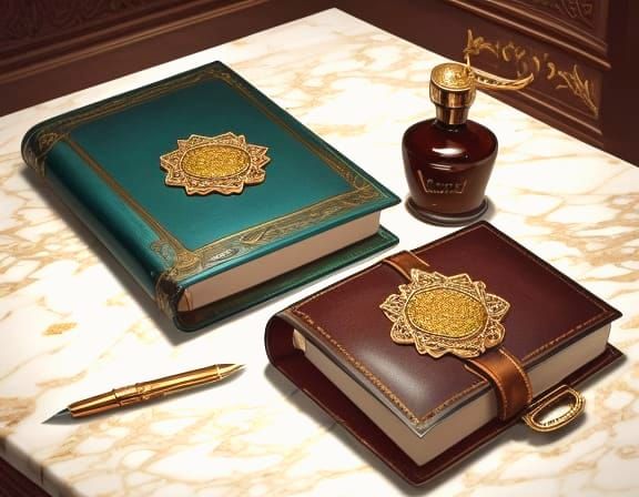 Leather Journal with Jeweled Floral Patterns