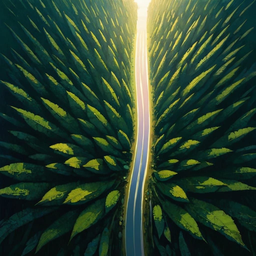 Aerial River View in Illustrative Style