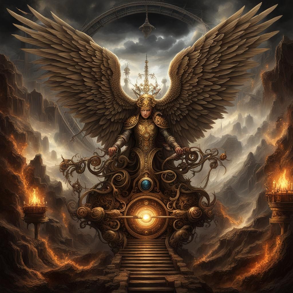 Steampunk Lucifer's Fall from Heaven