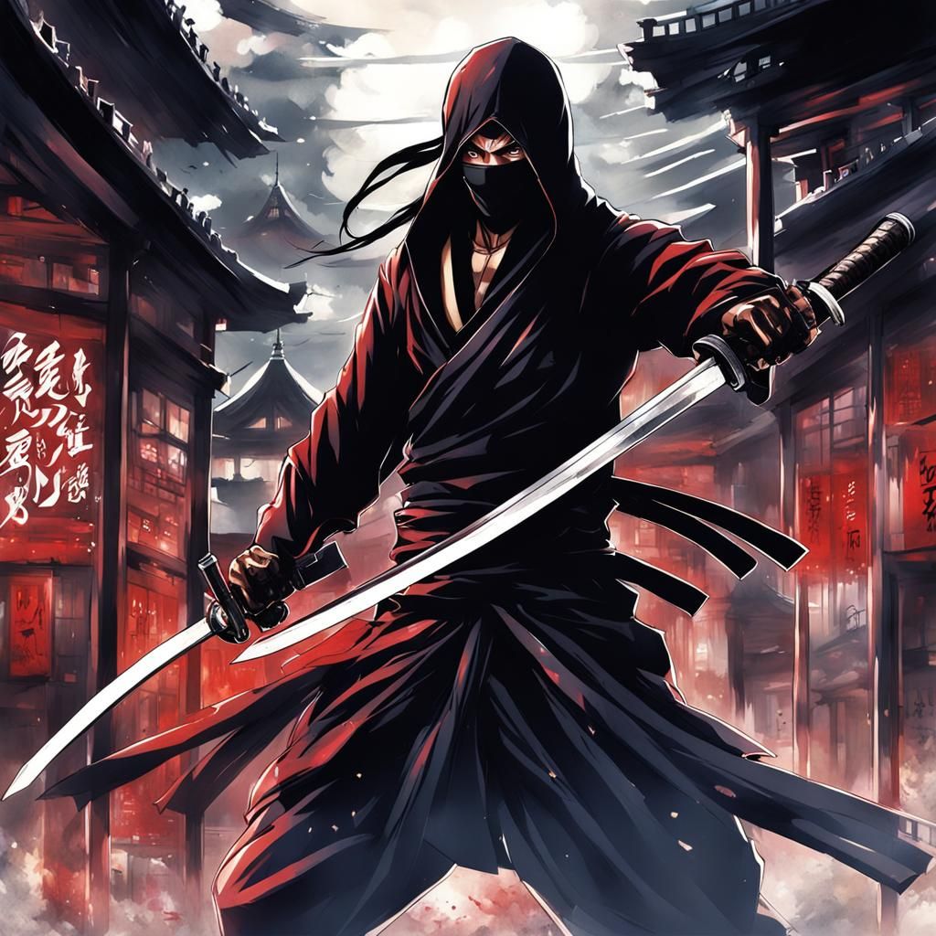 Modern Ninja Assassin in Anime Style