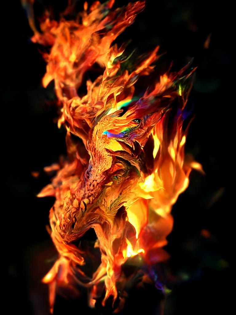 Fiery Dragon in a Cel-Shaded Digital Painting