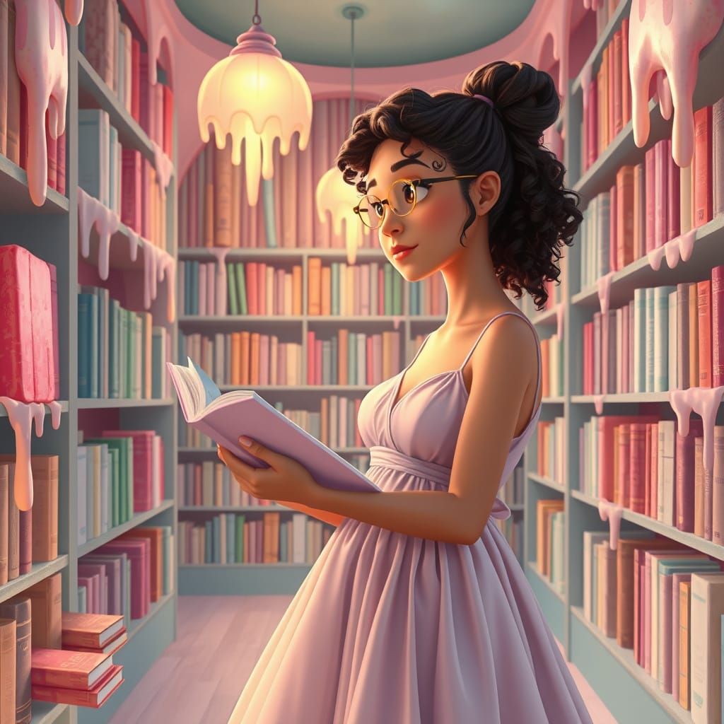 Fantastical Ice Cream Library: A Whimsical 3D Animation
