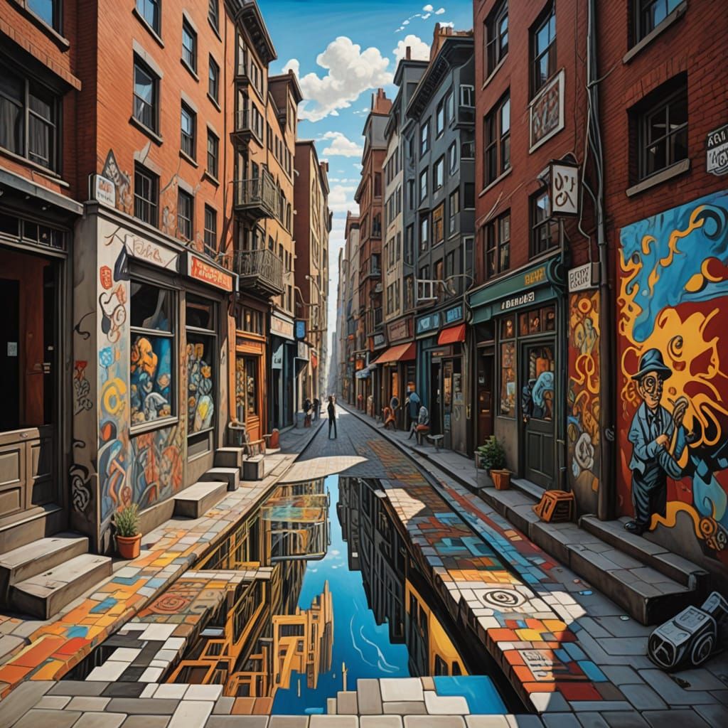 Surreal Street Art of Distorted Reality and Impossible Geome...