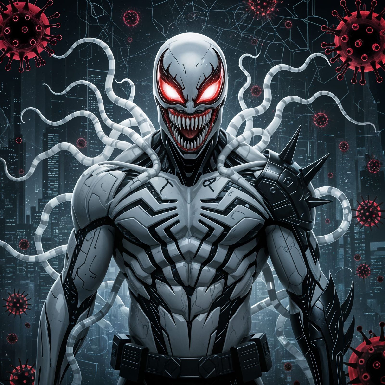 Futuristic Anti-Venom Portrait in Bio-Tech Style