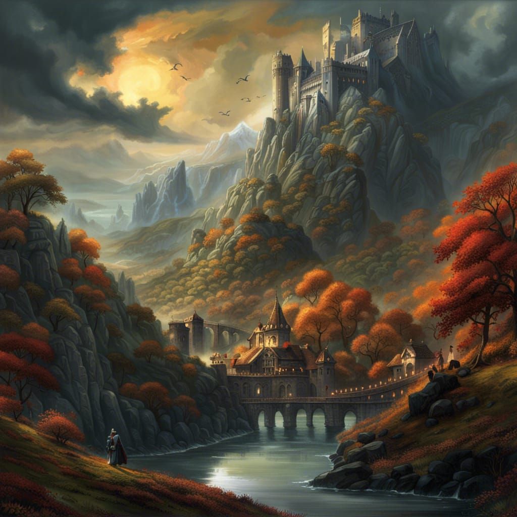 Epic Dragonlance Scene: Detailed Digital Matte Painting